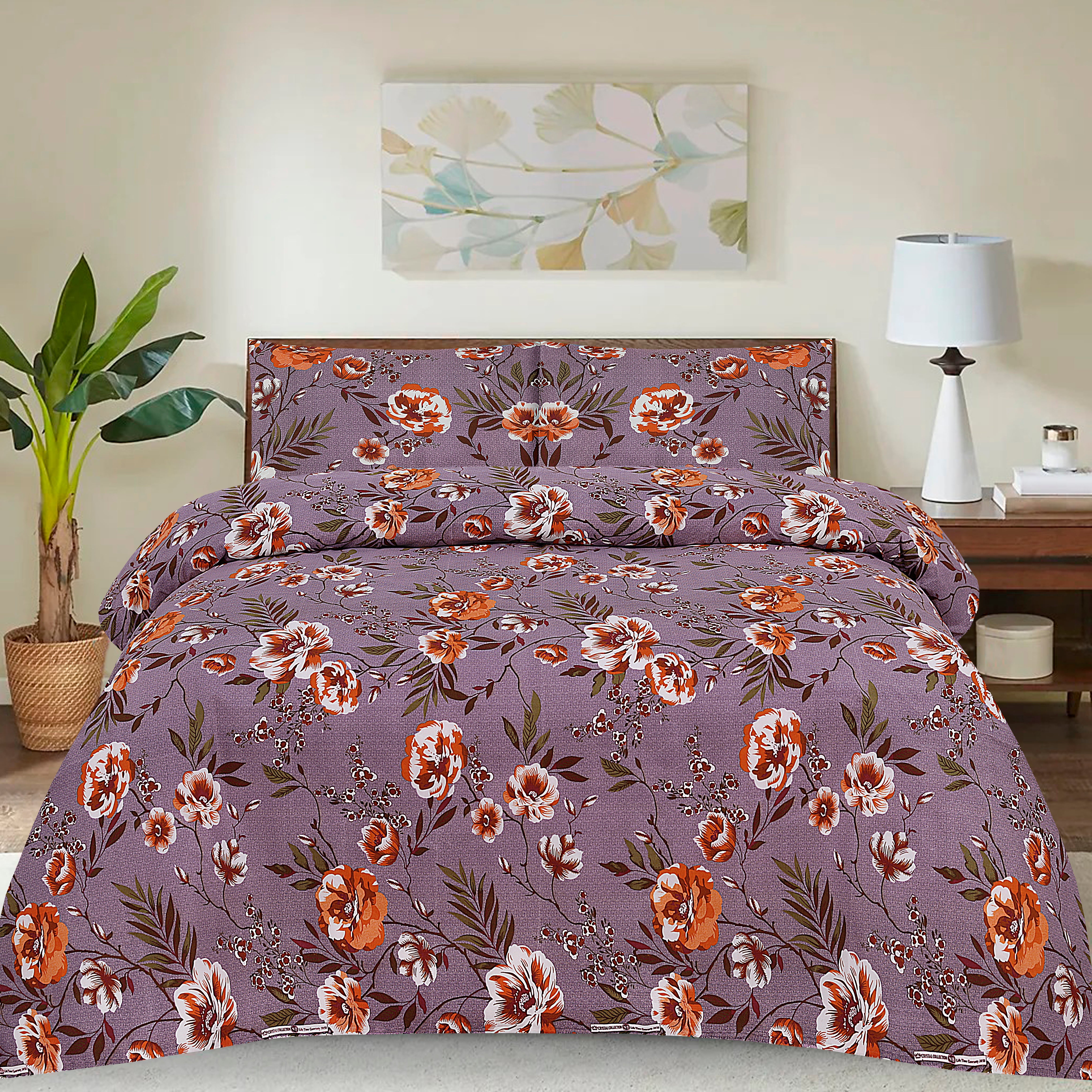 Pure Cotton 3pc Bedsheet Set B2507 Bed Sheets