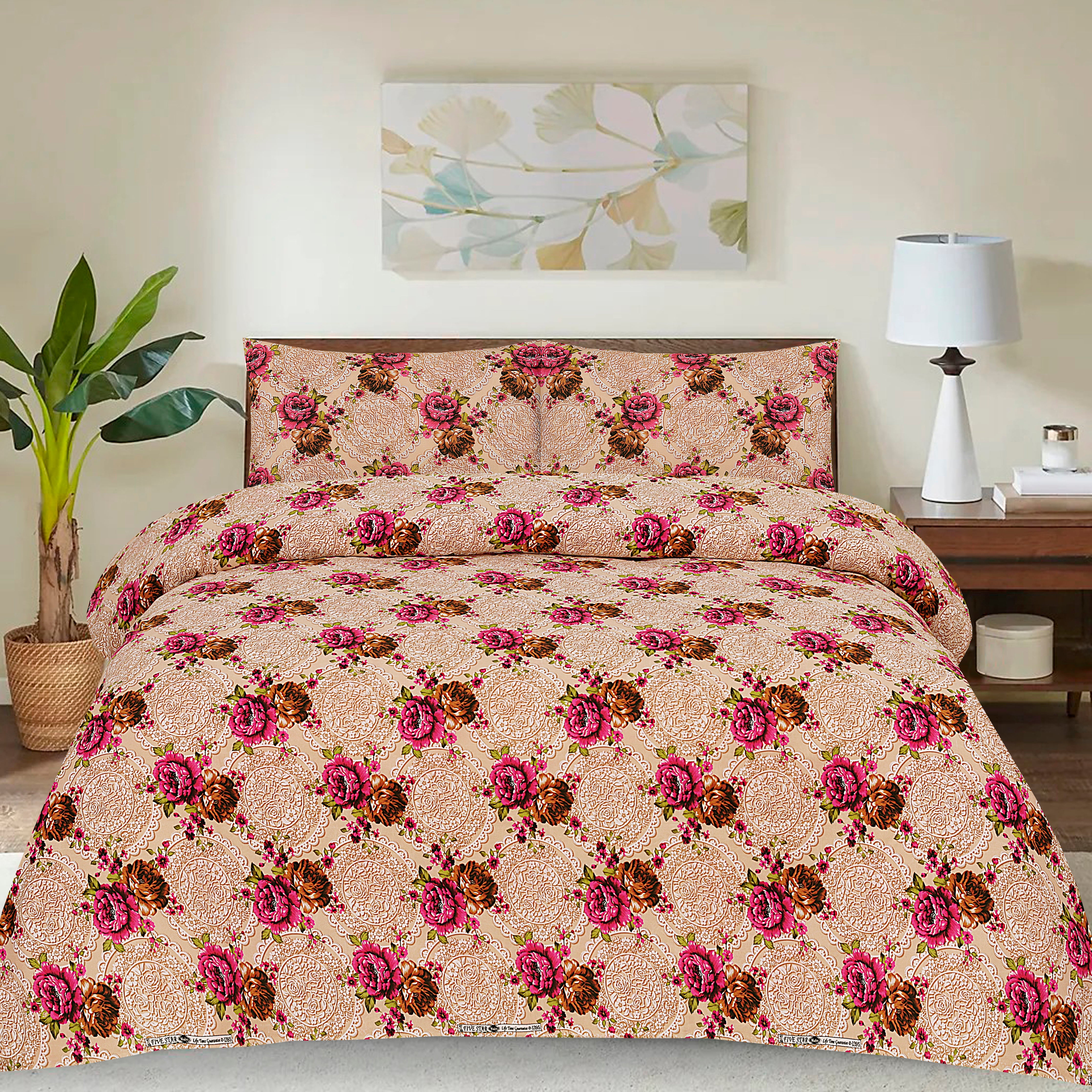 Pure Cotton 3pc Bedsheet Set B2516 Bed Sheets