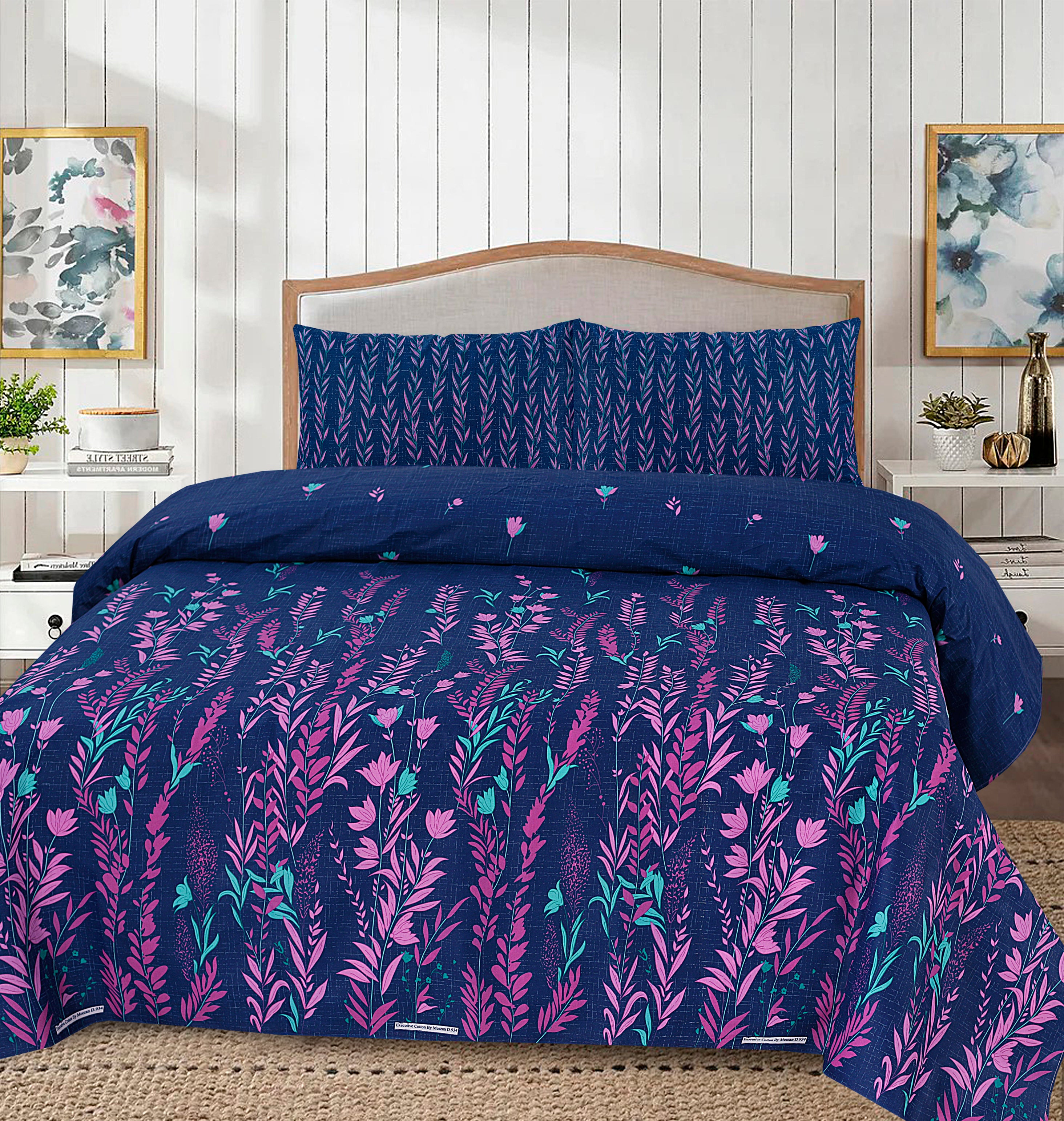Cotton 3pc Bedsheet Set  MN-27