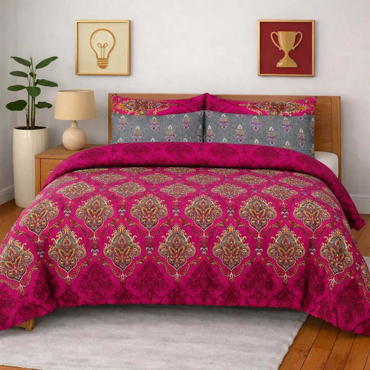 Pure Cotton 3pc Cotton Bedsheet Set  WF-289