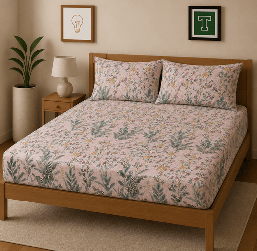 3pc Fitted Cotton Bedsheet Set WF-628