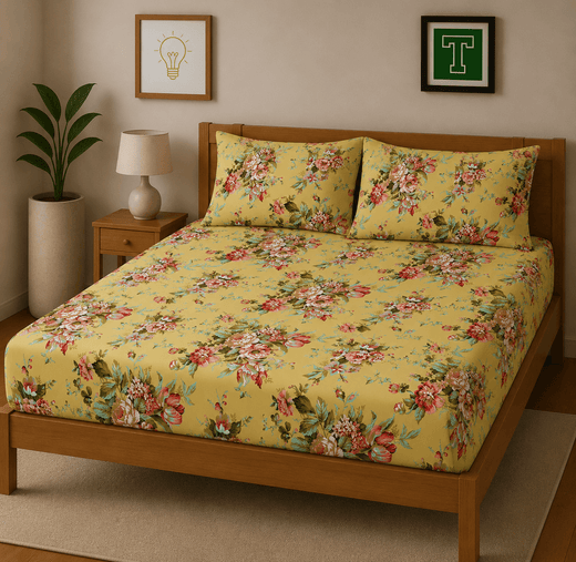 3pc Fitted Cotton Bedsheet Set WF-627