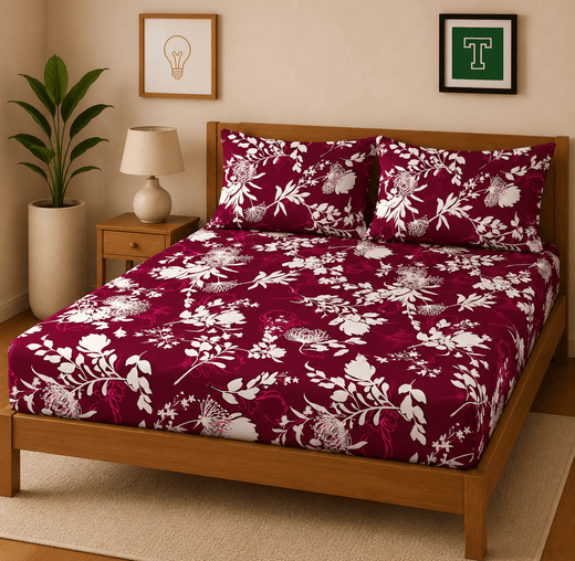 3pc Fitted Cotton Bedsheet Set WF-626