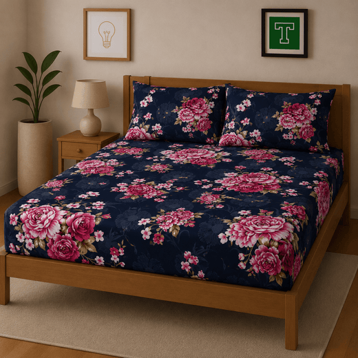 3pc Fitted Cotton Bedsheet Set WF-623