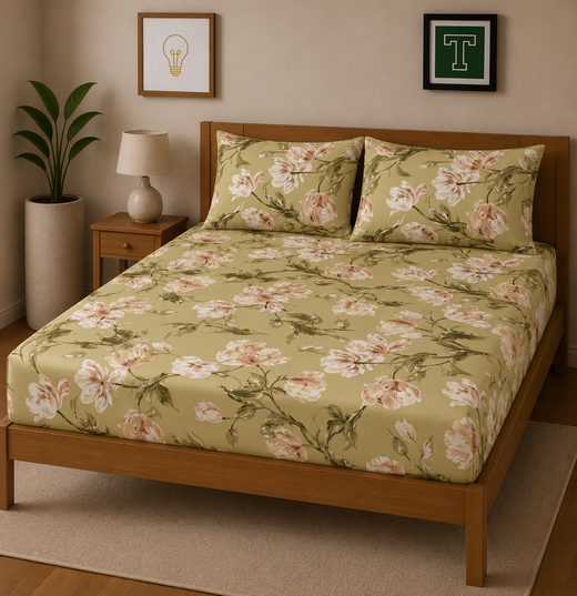 3pc Fitted Cotton Bedsheet Set WF-633