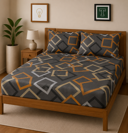 3pc Fitted Cotton Bedsheet Set WF-632