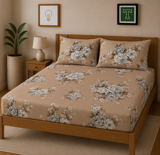3pc Fitted Cotton Bedsheet Set WF-631
