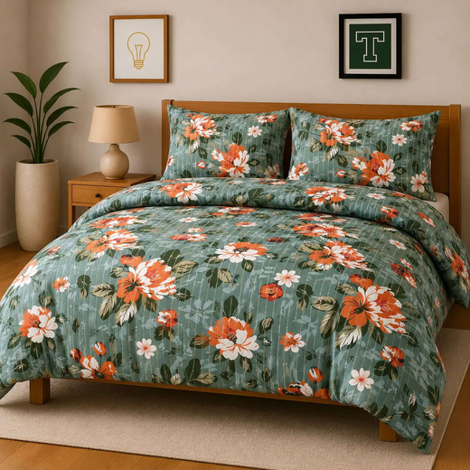 Pure Cotton 3pc Bedsheet Set WF-465