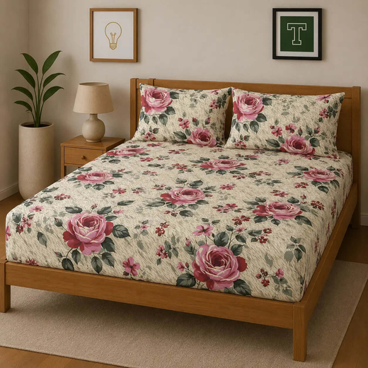 3pc Fitted Cotton Bedsheet Set WF-615