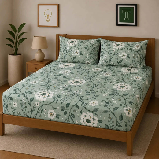 3pc Fitted Cotton Bedsheet Set WF-613