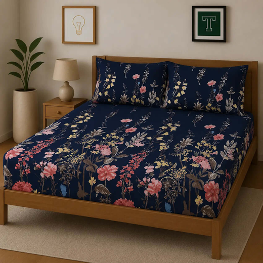 3pc Fitted Cotton Bedsheet Set WF-612