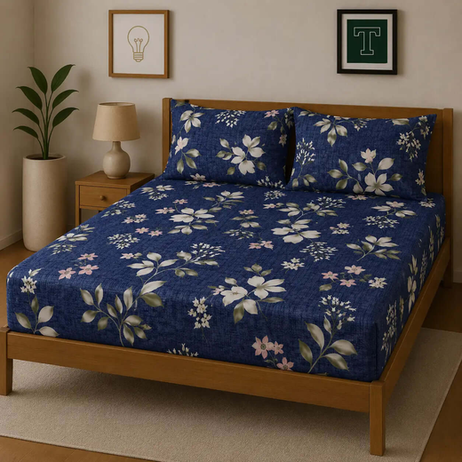 3pc Fitted Cotton Bedsheet Set WF-609