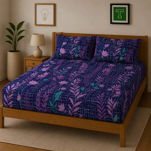 3pc Fitted Cotton Bedsheet Set WF-603