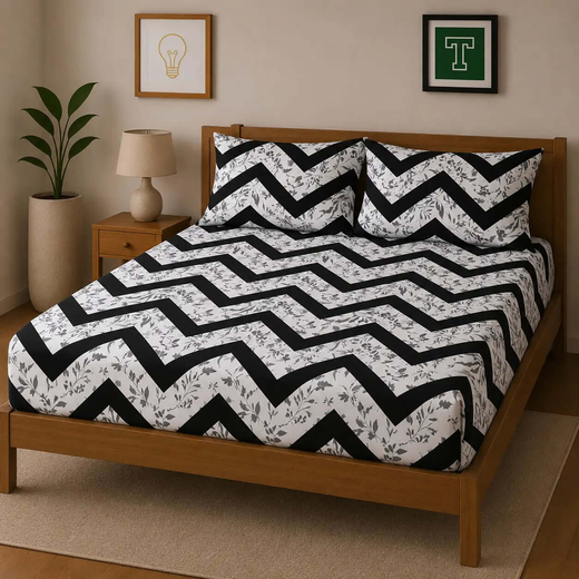 3pc Fitted Cotton Bedsheet Set WF-601