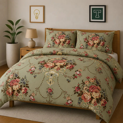 Pure Cotton 3pc Bedsheet Set WF-443
