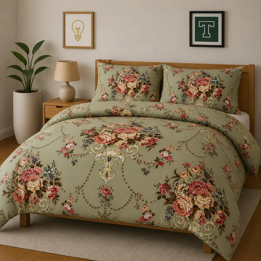 Pure Cotton 3pc Bedsheet Set WF-443