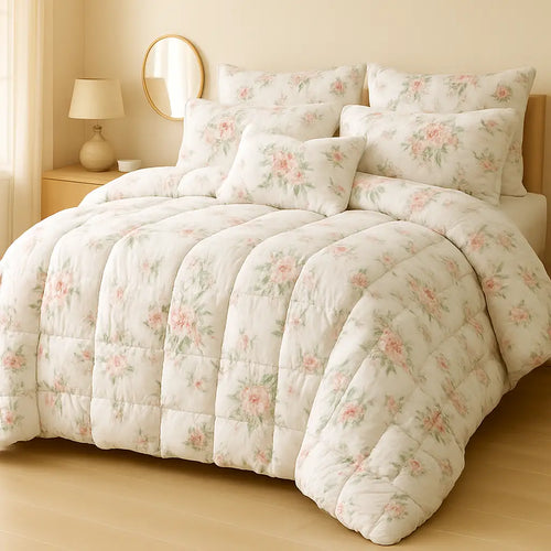 Winter Quilt/Razai Set WR-2554 Pure cotton (Heavy polyester Filling)