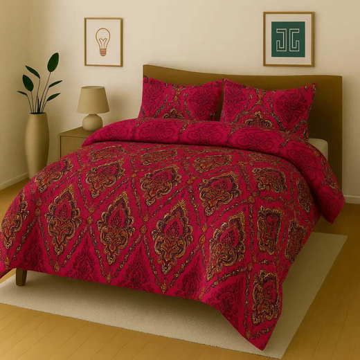 Pure Cotton 3pc Kaver King Bedsheet Set  A-13