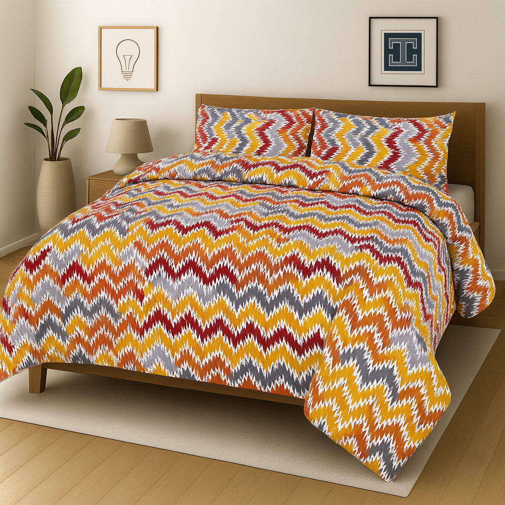 Pure Cotton 3pc Bedsheet Set  WF-120