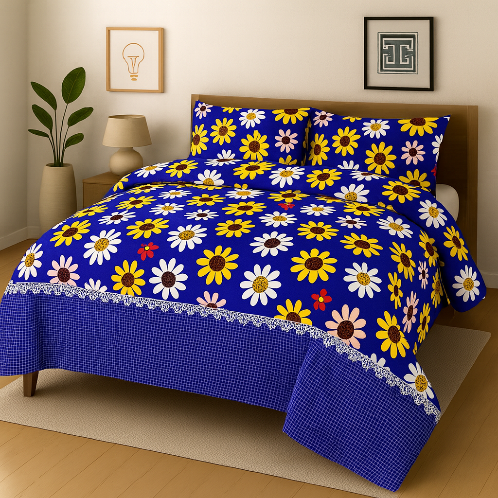 Pure Cotton 3pc Bedsheet Set  WF-125