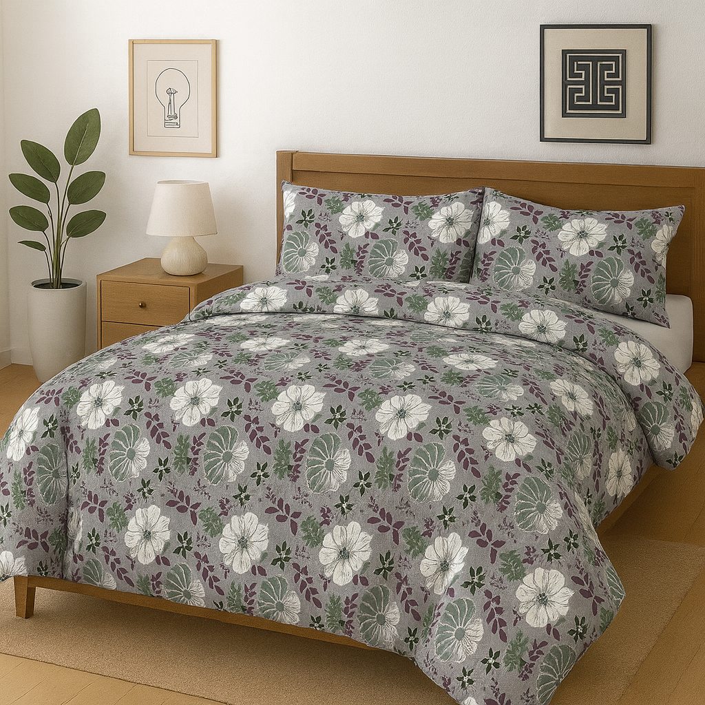 Pure Cotton 3pc Bedsheet Set  WF-95