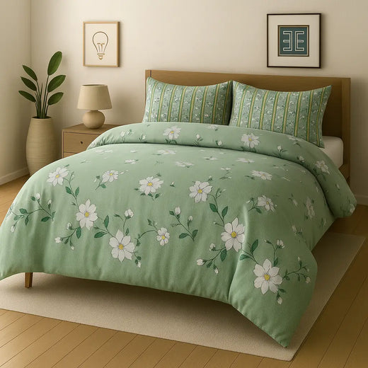 3-Piece Cotton Bedsheet Set - King Size (A-40)