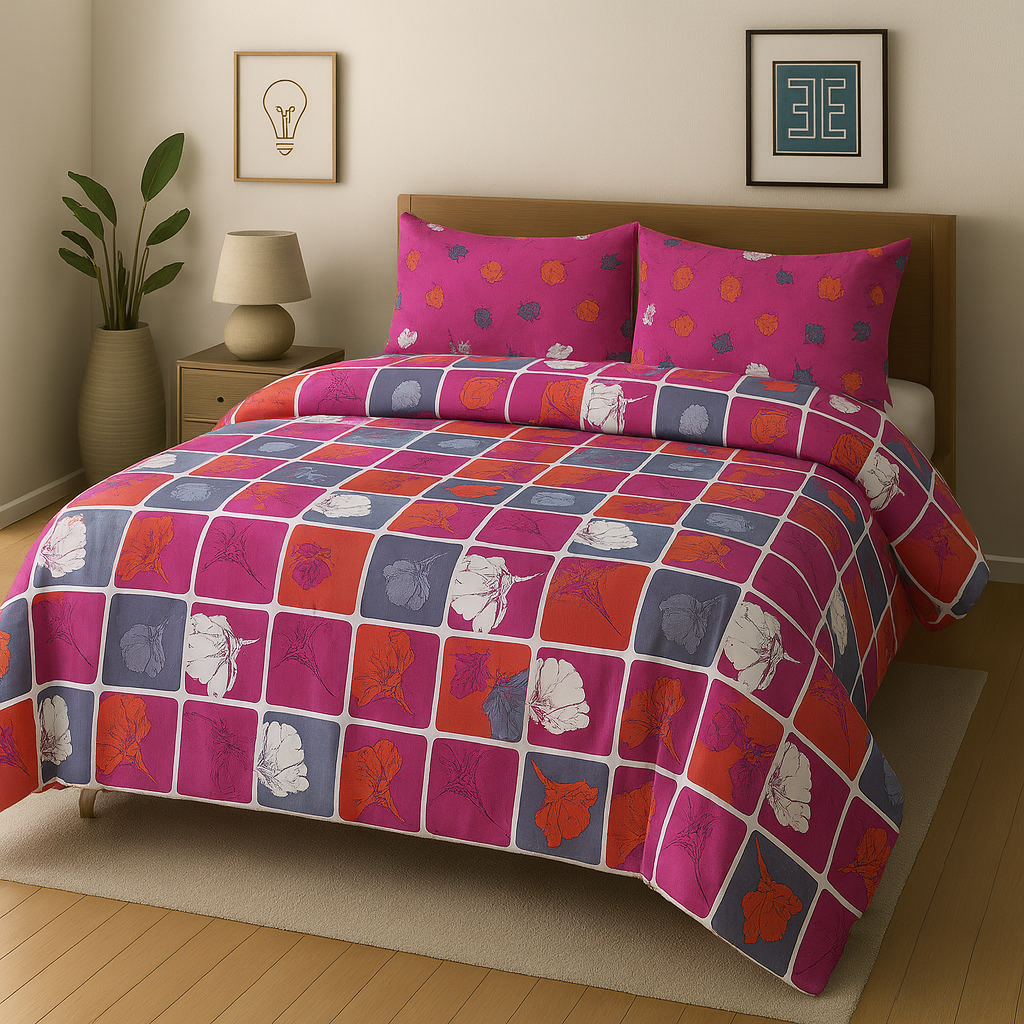 Cotton 3pc Bedsheet Set  MN-41