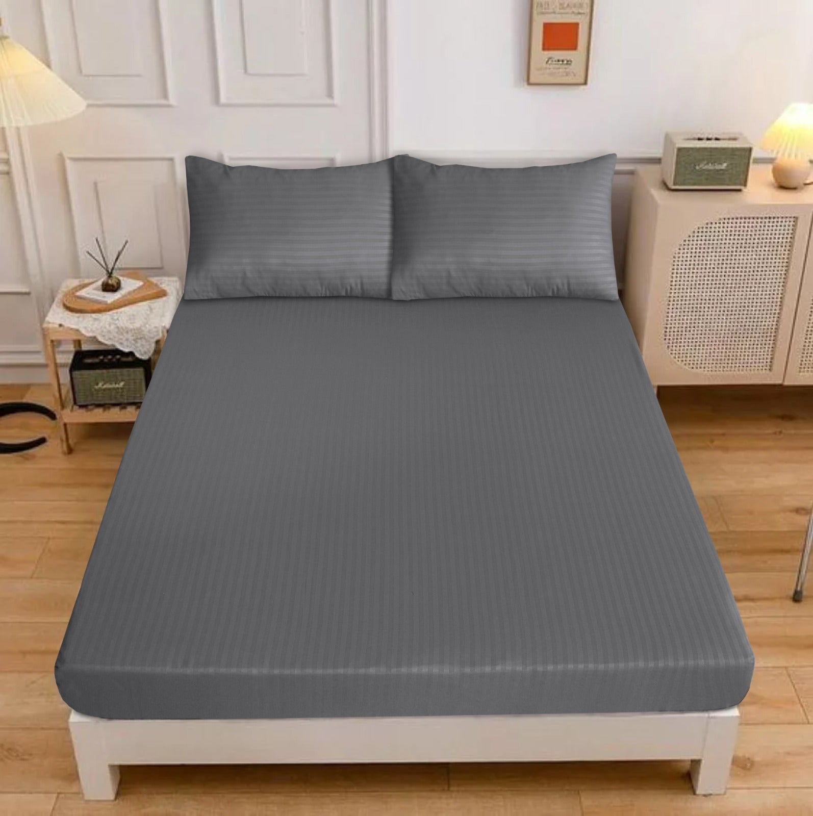 Fitted Bedsheet Satin Stripe 01