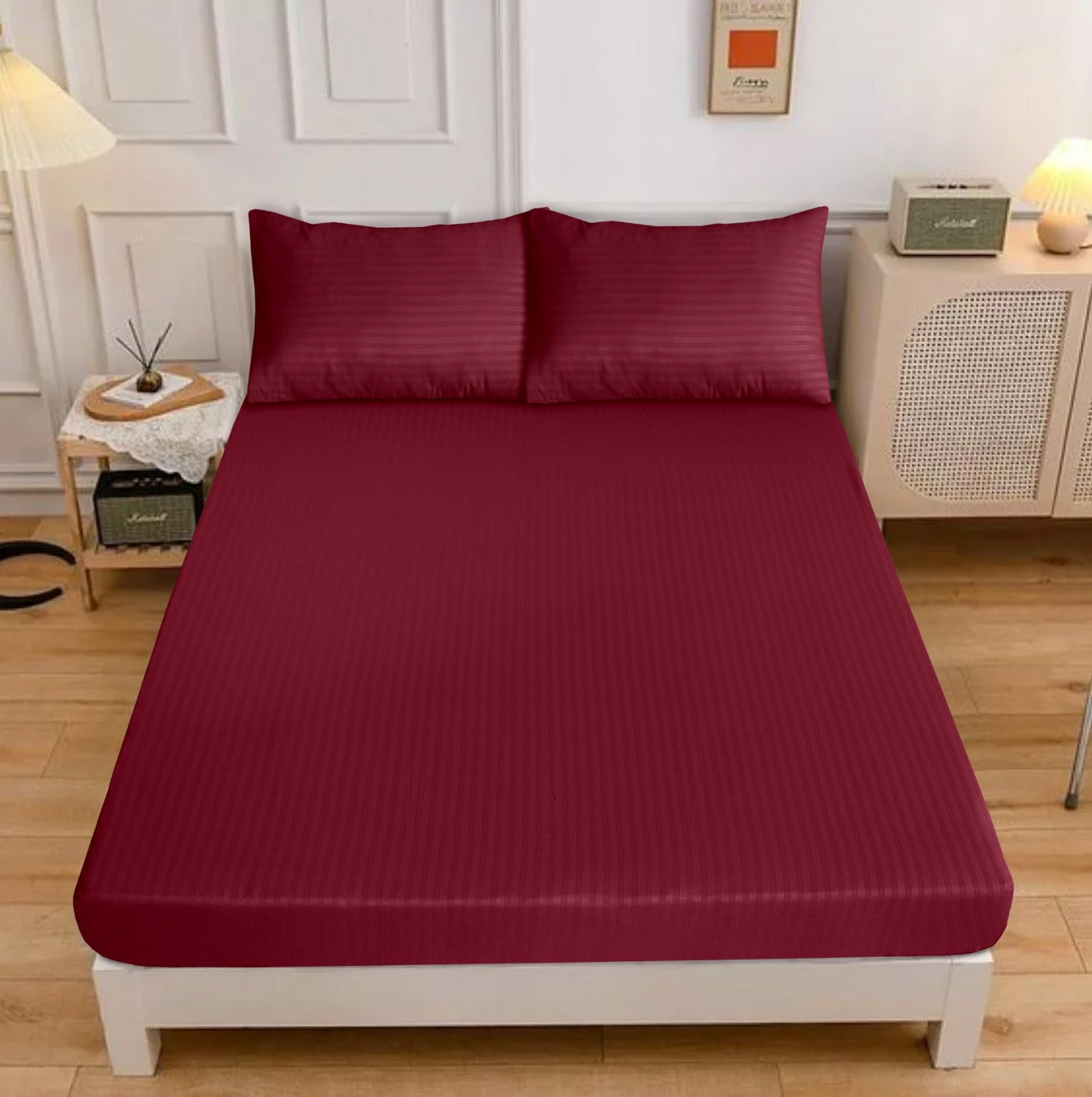 Fitted Bedsheet Satin Stripe 06