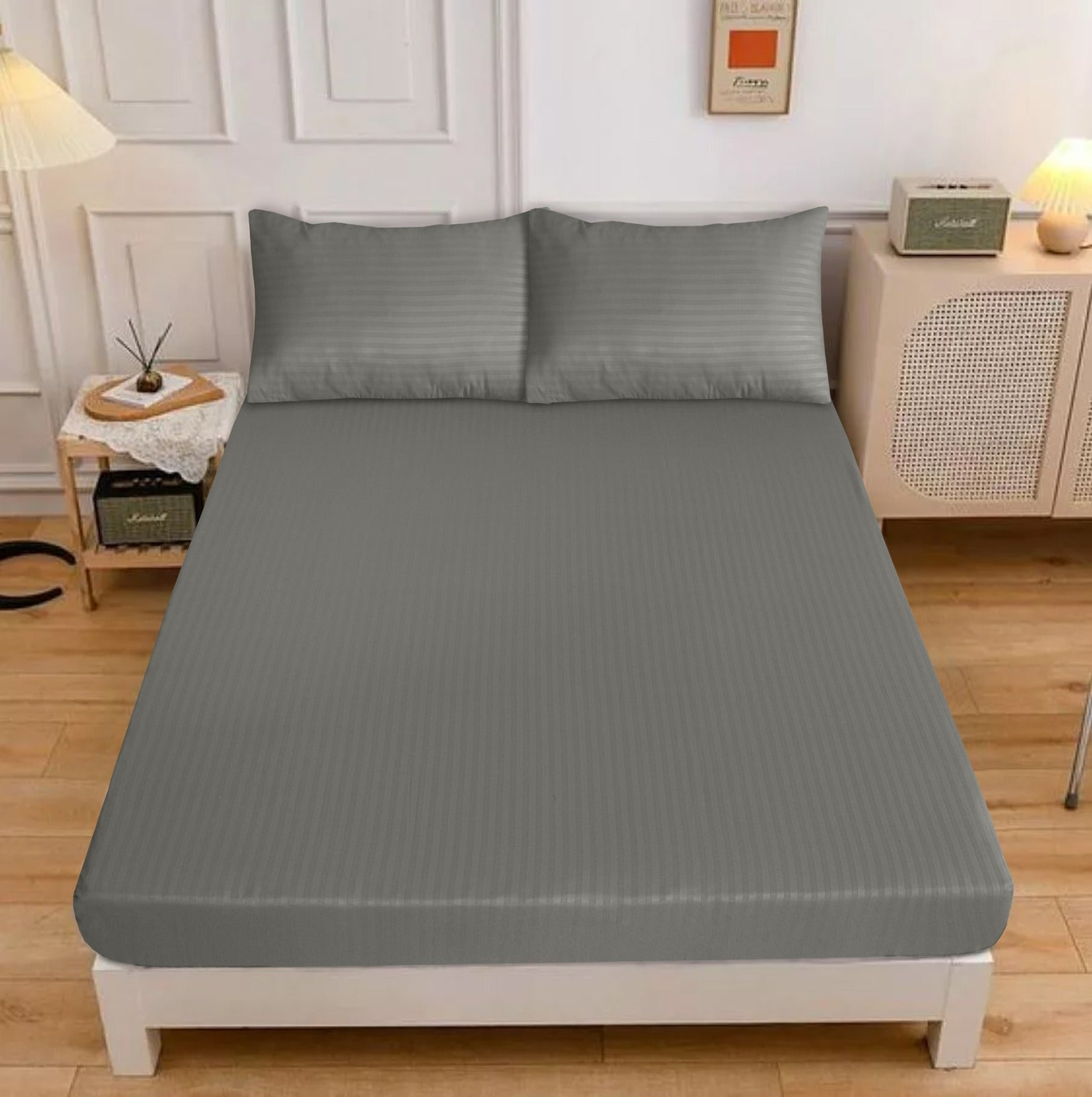 Fitted Bedsheet Satin Stripe 09