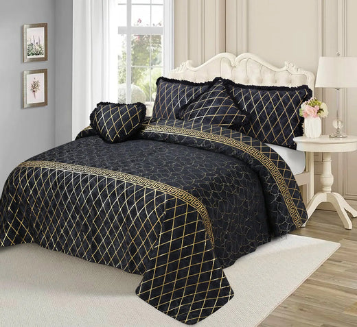 Mardian 5pc Fancy Plated Bedsheet Set 1915