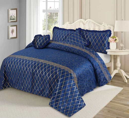 Mardian 5pc Fancy Plated Bedsheet Set 1913