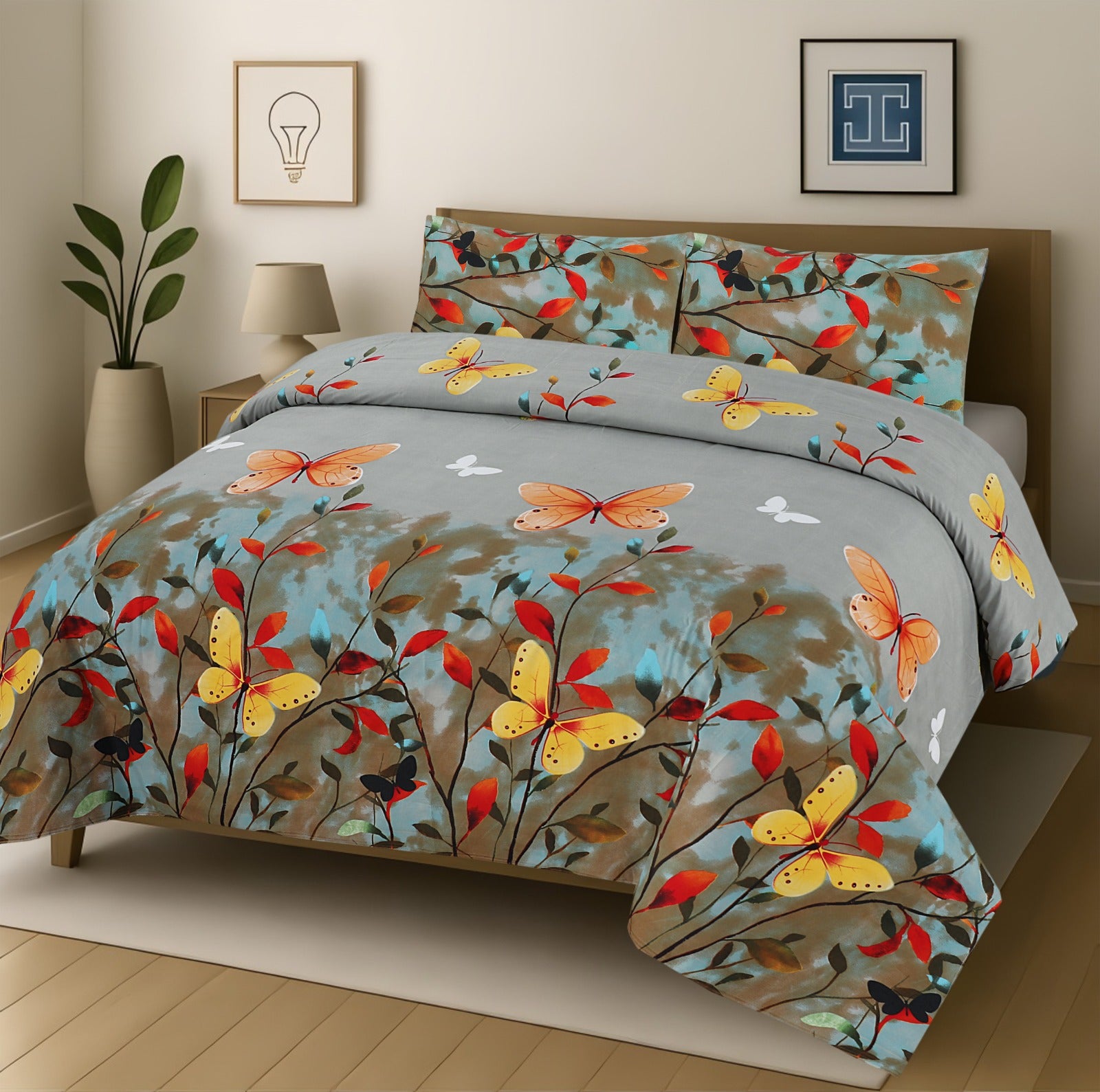 Pure Cotton 3pc Bedsheet Set  WF-123