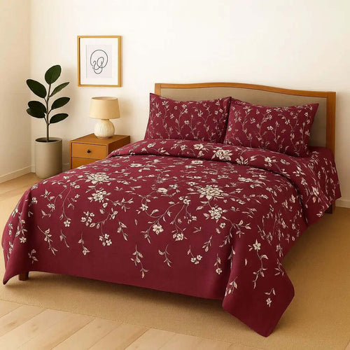 Pure Cotton 3pc Bedsheet Set  MN-29