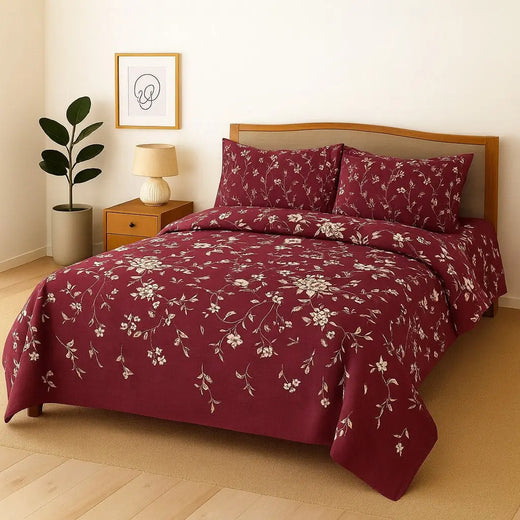 Pure Cotton 3pc Bedsheet Set  MN-29