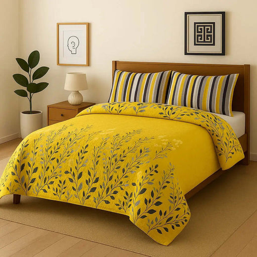 Pure Cotton 3pc Felix Bedsheet Set  A-04