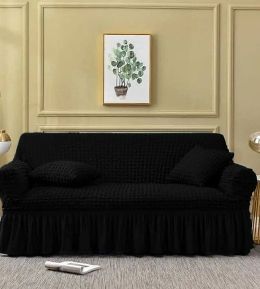 Bubble Mesh Quilted Sofa Cover Light Blue