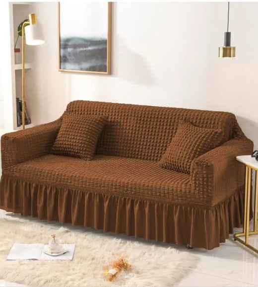Bubble Mesh Quilted Sofa Cover﹙Dark Brown ﹚