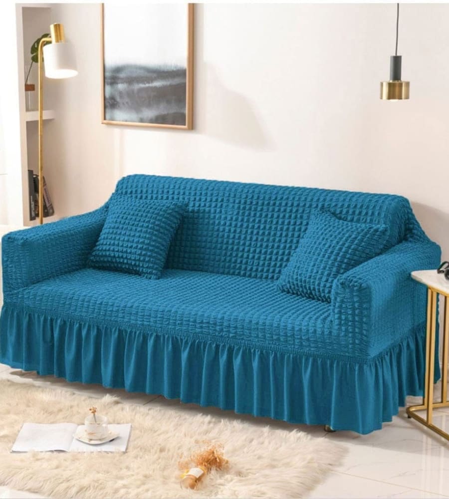 Bubble Mesh Quilted Sofa Cover﹙Light Blue ﹚ Quilts & Comforters