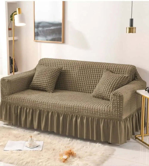 Bubble Mesh Quilted Sofa Cover﹙Light Brown ﹚