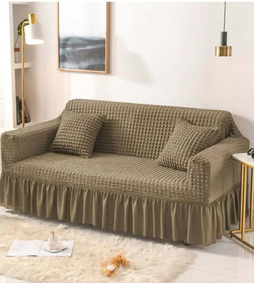 Bubble Mesh Quilted Sofa Cover﹙Light Brown ﹚