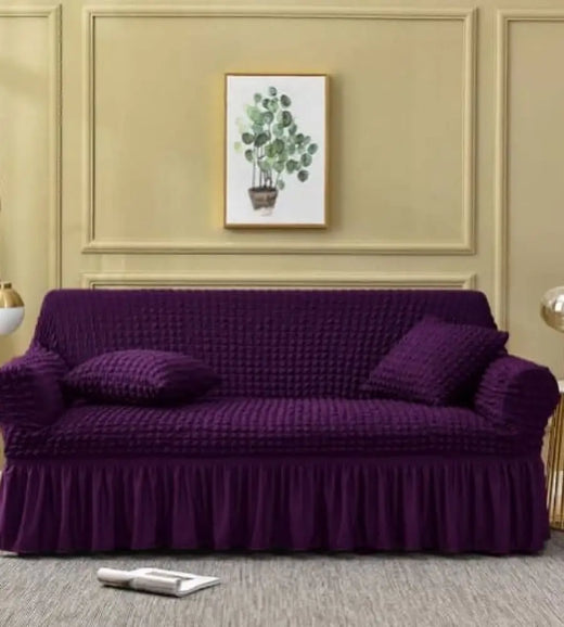 Bubble Mesh Quilted Sofa Cover﹙Purple ﹚