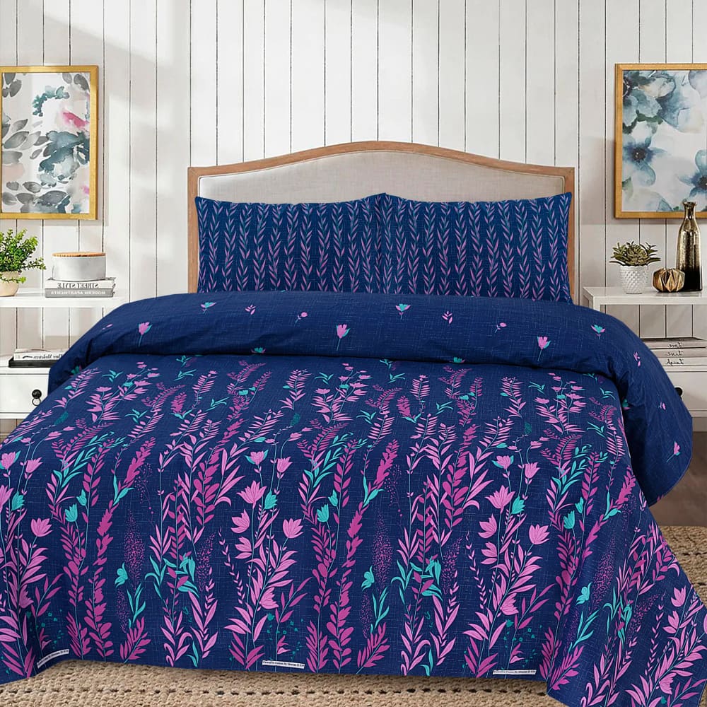 Cotton 3pc Bedsheet Set MN-27 Bed Sheets