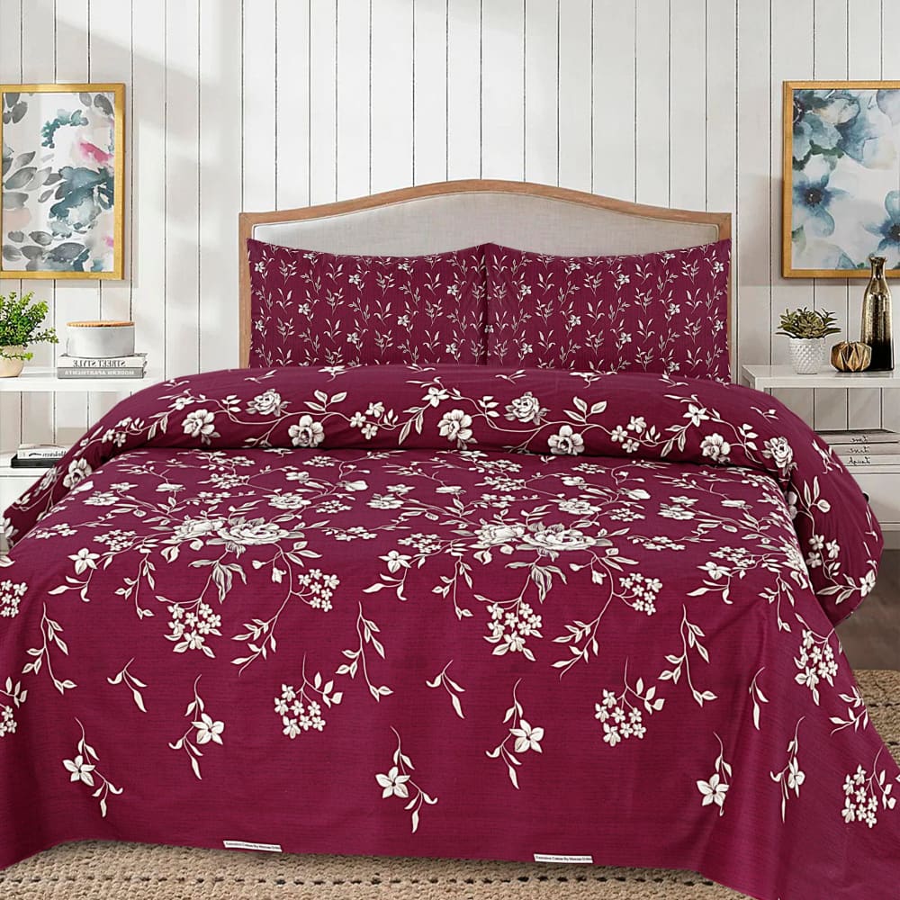 Cotton 3pc Bedsheet Set MN-29 Bed Sheets