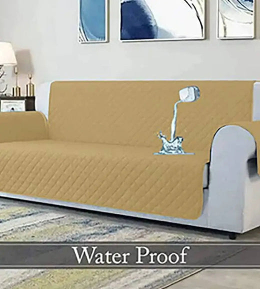 Cotton Quilted Sofa Cover ﹙ Beige ﹚