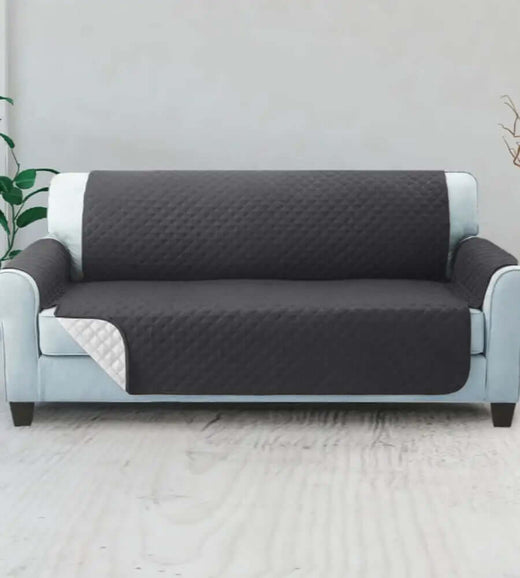 Cotton Quilted Sofa Cover Black
