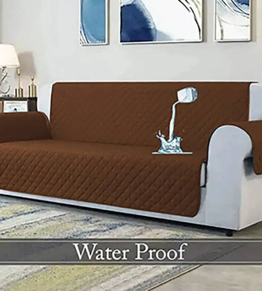 Cotton Quilted Sofa Cover ﹙ Copper Brown ﹚