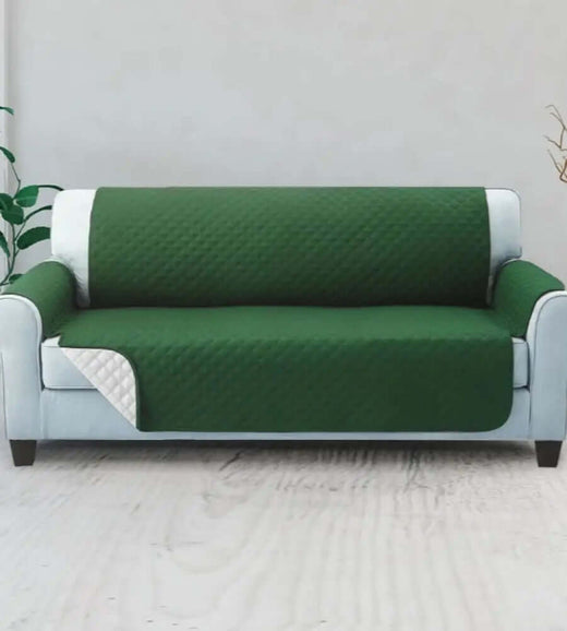 Cotton Quilted Sofa Cover Green
