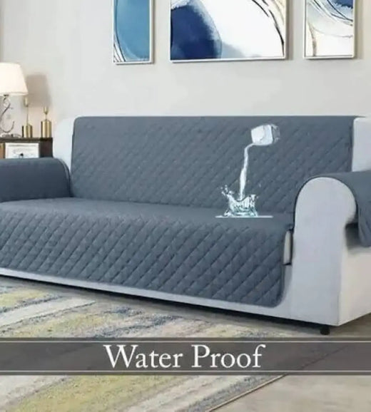 Cotton Quilted Sofa Cover ﹙ Grey ﹚