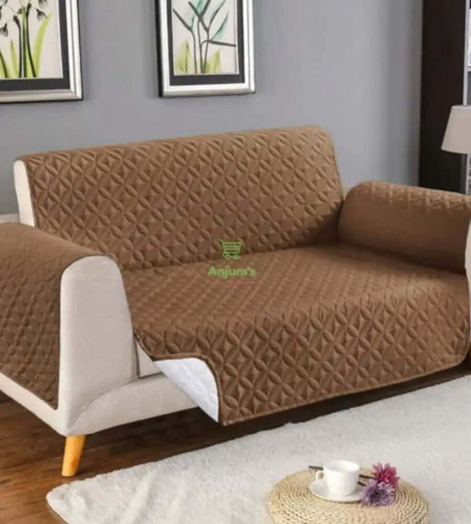 Cotton Quilted Sofa Cover ﹙ light Brown ﹚
